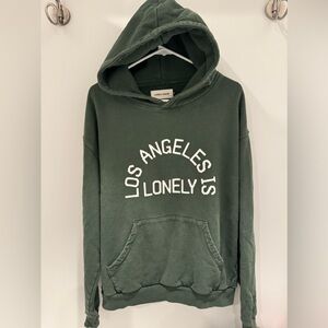 Los Angeles Is Lonely Forest Green Hoodie by Lonely Ghost Adult Size Large